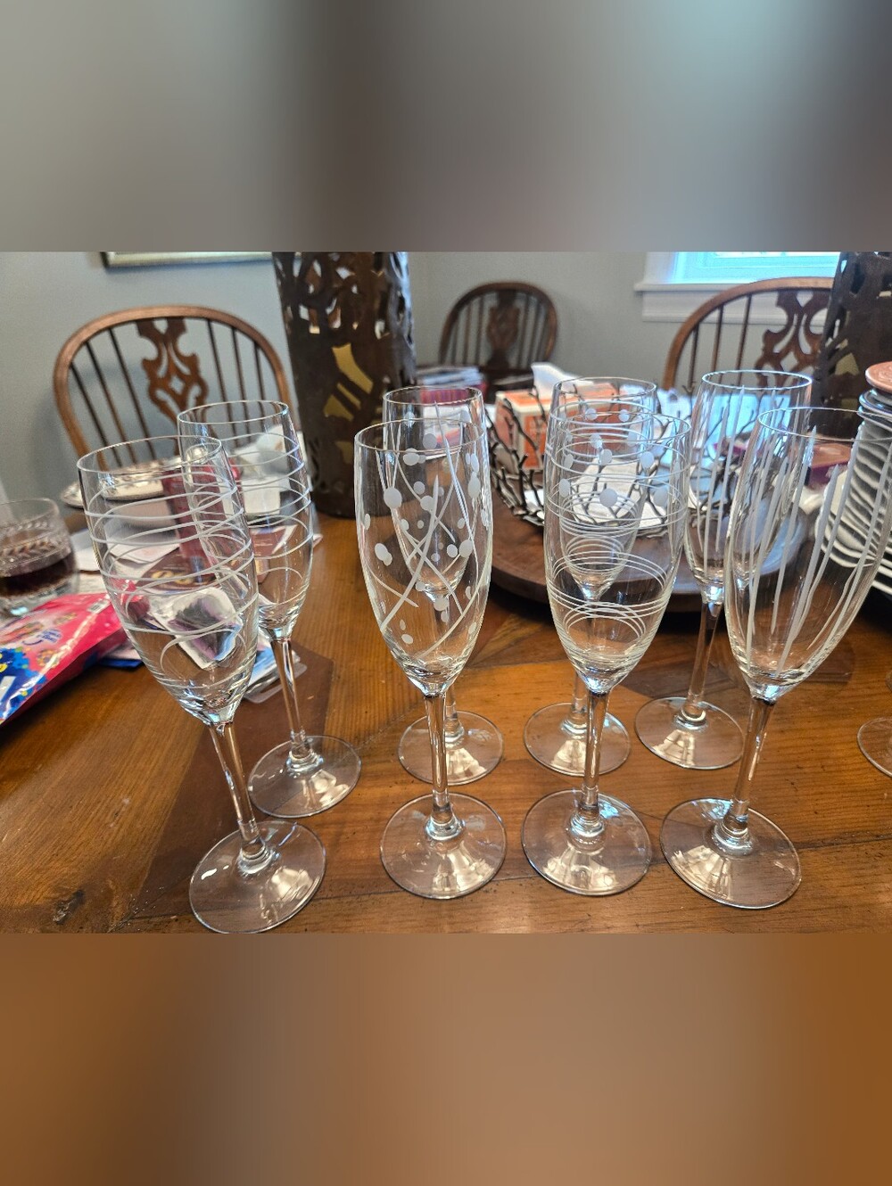 Mikasa Clear Etched Champagne Flute Set - Clear Glass